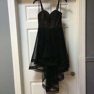 Like New Speechless Black Lace Top with Tulle High-Low Skirt Dress